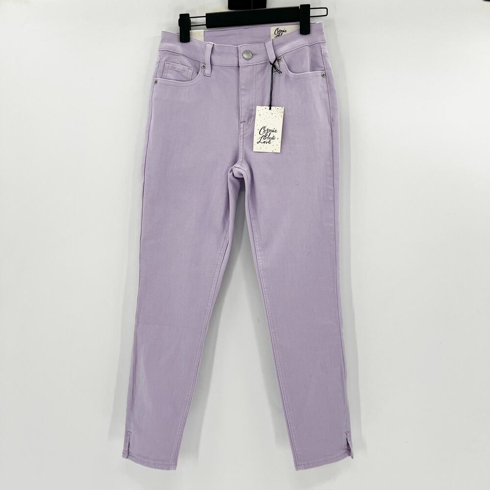 NWT Cosmic Blue Love Women's Purple Pastel Straight Denim Jeans‎ Size 26